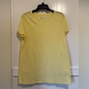 No Boundaries Soft Yellow Scoop Neck Fitted Tee